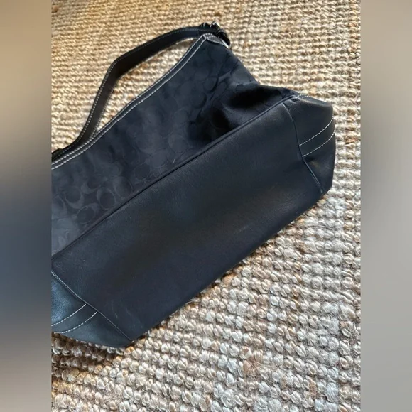 ⚜️ COACH Signature Canvas & Leather Hobo Black Excellent condition ⚜️ - Picture 8 of 16